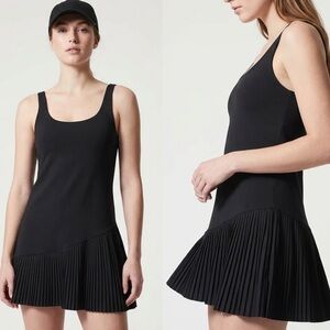 SPANX Yes, Pleats Get Moving Black Pleated Bodysuit Athletic Dress size Large